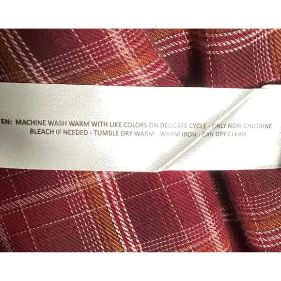 Ariat Real Womens Trailblaze Snap Shirt 1X Maroon Plaid Western Cowgirl Core NWT - Picture 9 of 9